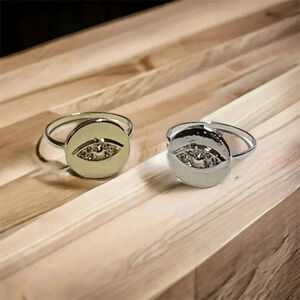 14K Gold Plated Eye Sterling Silver Plated Brass Eye Rings